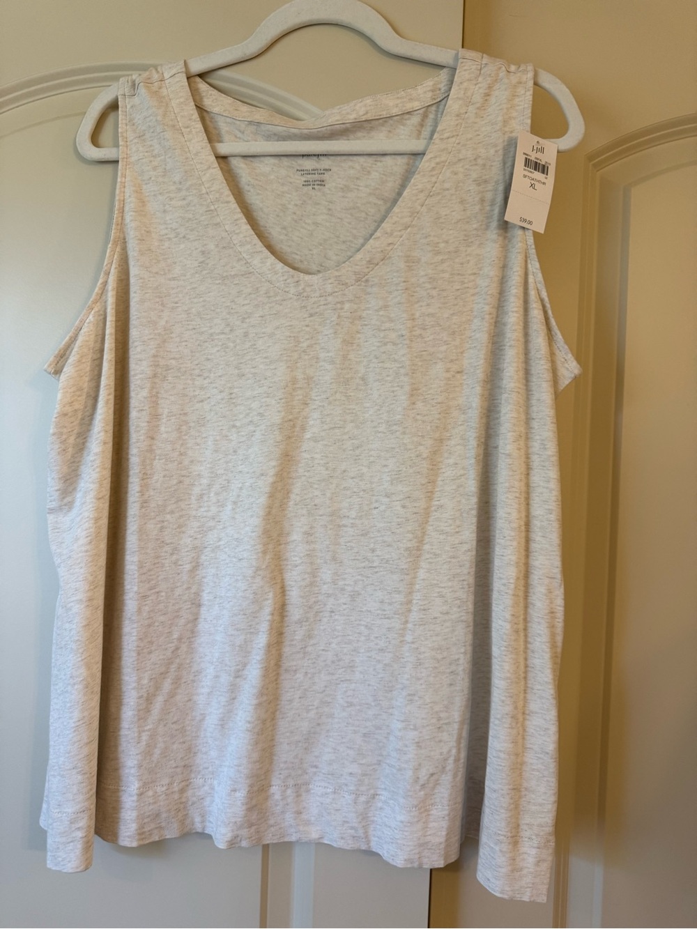 J. Jill Light Heather Gray V-Neck Tank Top NWT